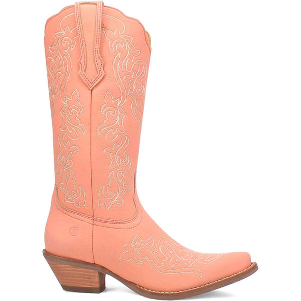 Dingo's Flirty N' Fun Peach Almond Toe Leather Boots