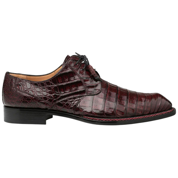 Mezlan Men's Cratos Genuine Crocodile Burgundy Derby Shoes