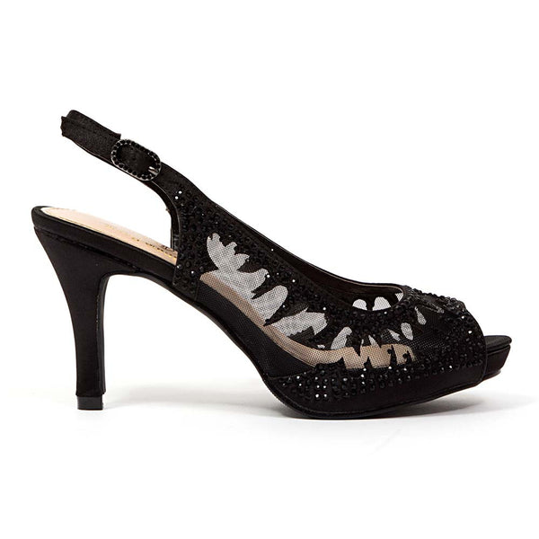 Lady Couture Spicy Black Embellished Fabric Dress Pumps