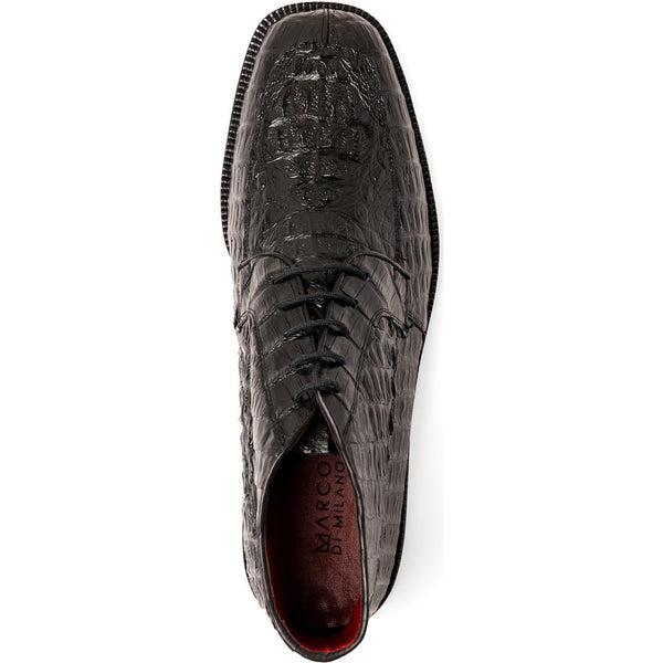 Marco Di Milano Martinelli Genuine Caiman Black Lace-Up Chukka Boots