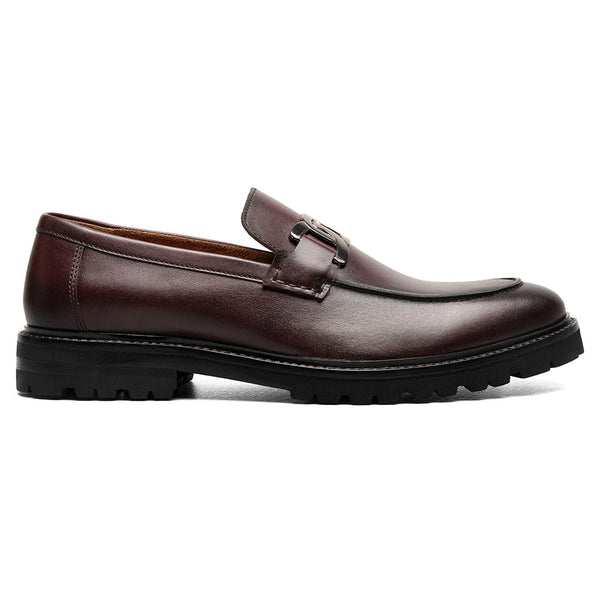 Stacy Adams Hale Bordeaux Men’s Moc Toe Bit Slip-On Shoes