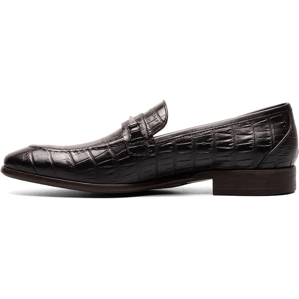 Stacy Adams Black FERDINAND Moc Toe Bit Slip On Shoes