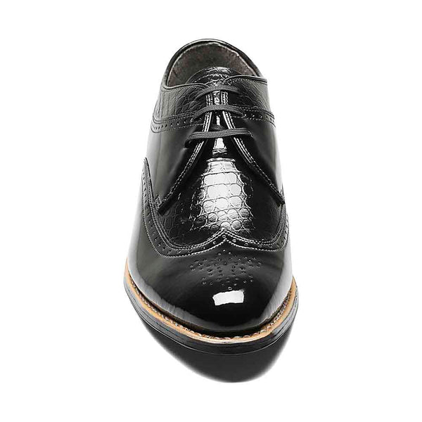 Stacy Adams Dayton Black Patent & Print Lace-Up