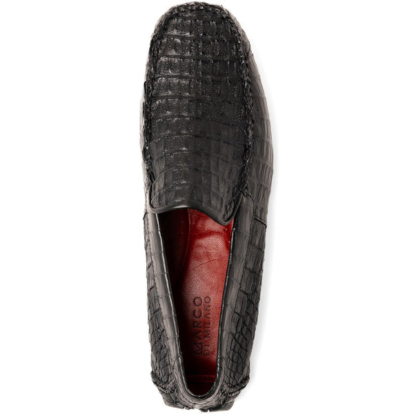 Marco Di Milano Remo Black Caiman Driving Slip-On Loafers