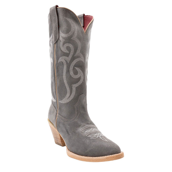 Ferrini Quinn Gray Full Grain Leather Snipped Toe Cowboy Boots