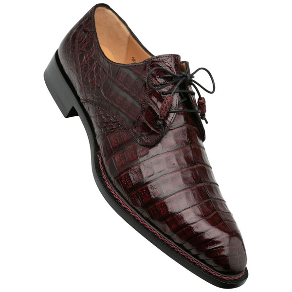 Mezlan Men's Cratos Genuine Crocodile Burgundy Derby Shoes