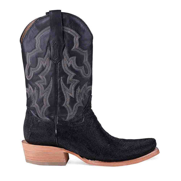 Corral Men's Horseman Toe Stingray Black Embroidered Boots