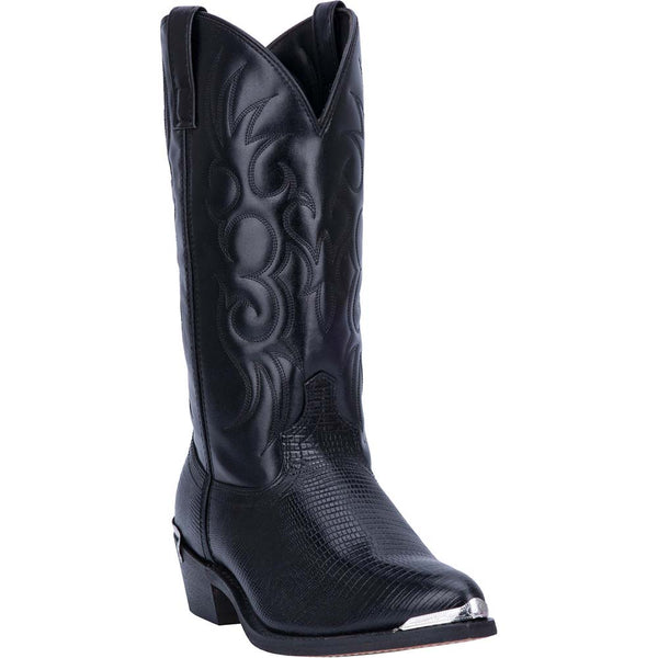 Laredo Black Lizard Print Western Boots