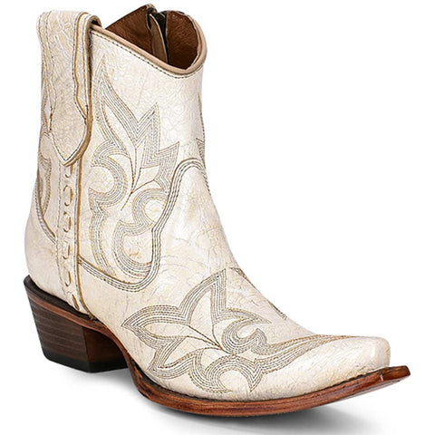 Corral Circle G Ladies Pearl Embroidery & Zipper Ankle Booties