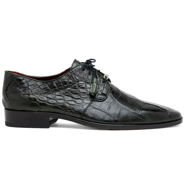 Marco Di Milano Fitipaldi Olive Alligator Derby Shoes