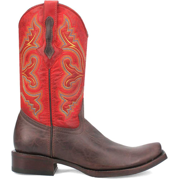 Dingo True Grit Brown and Red Snoot Toe Leather Western Boots