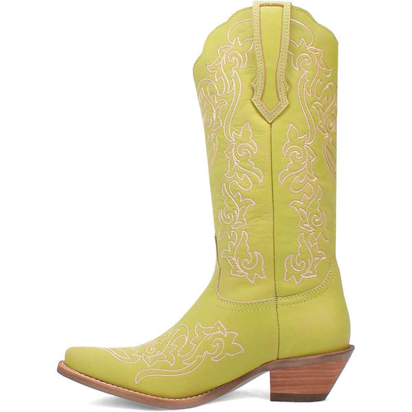 Dingo's Flirty N' Fun Green Almond Toe Leather Boots