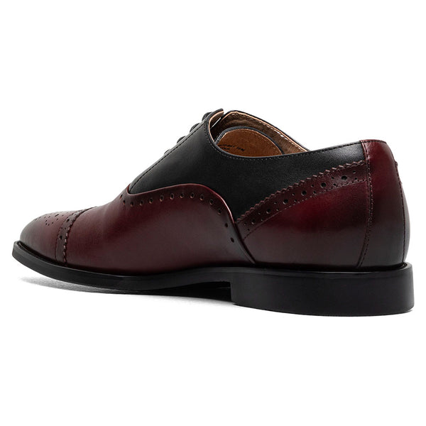 Stacy Adams Reynolds Burgundy Multi Cap Toe Oxford Shoes