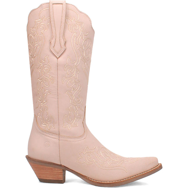 Dingo's Flirty N' Fun White Almond Toe Leather Boots