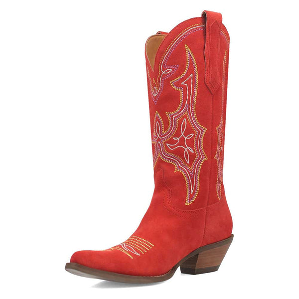 Dingo's Hot Sauce Red Snip Toe Suede Leather Boots