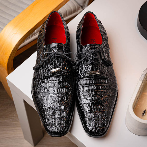 Marco Di Milano Apricena Derby Black Caiman Shoes