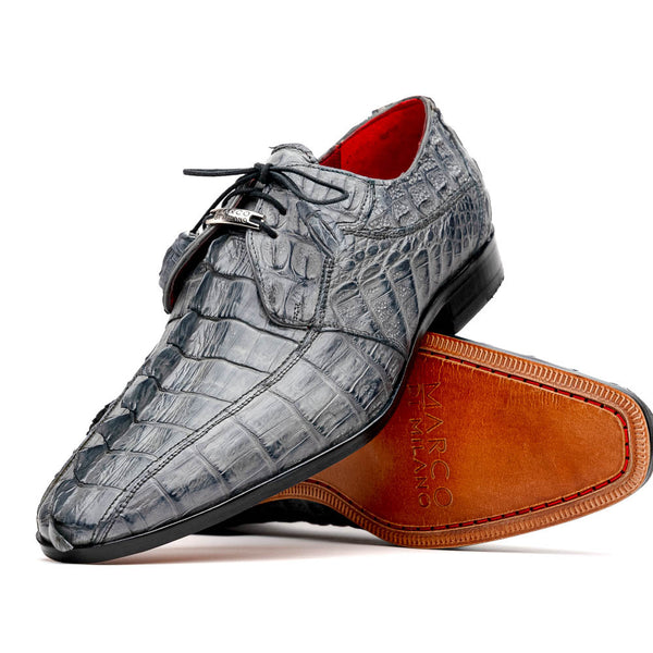 Marco Di Milano Cancun Derby Gray Caiman Shoes