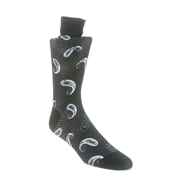 Talia Black & Grey Floral Motif Socks for Men