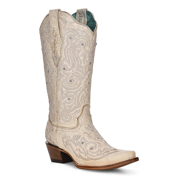 Corral Women's Snip Toe Embroidery & Crystal Boots