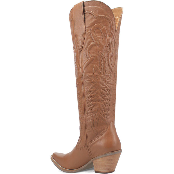 Dingo Raisin Kane Brown Embossed Zipper and Snip Toe Leather Boots