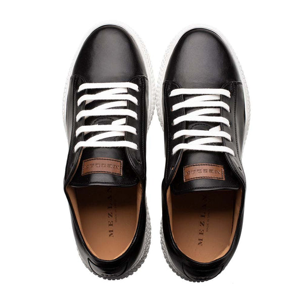 MEZLAN Men’s Black Leather Sneakers