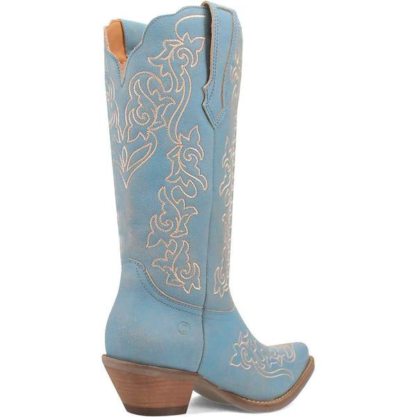 Dingo's Flirty N' Fun Blue Almond Toe Leather Boots