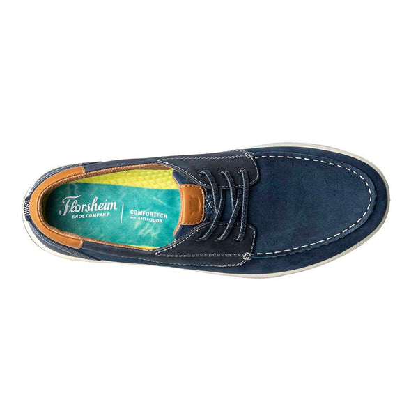 Florsheim Navy Crossover Elastic Lace Moc Toe Boat Shoe