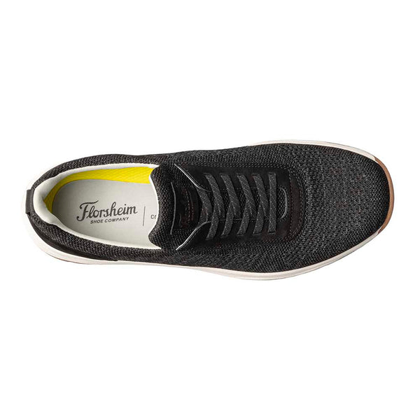 Florsheim Black Satellite Knit Elastic Lace Slip On Sneaker