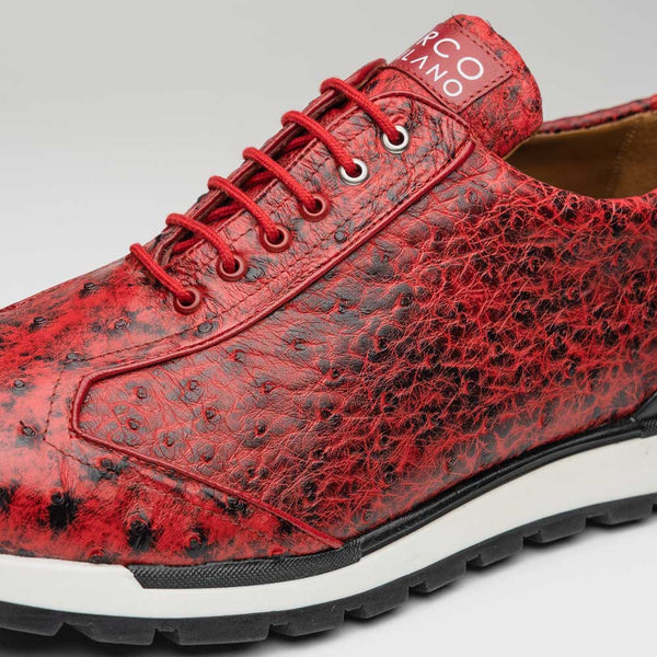 Marco Di Milano SCANNO Ostrich Antique Red Fashion Sneakers