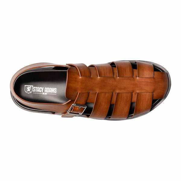 Stacy Adams Cognac MONTEGO Slingback Buckle Sandal