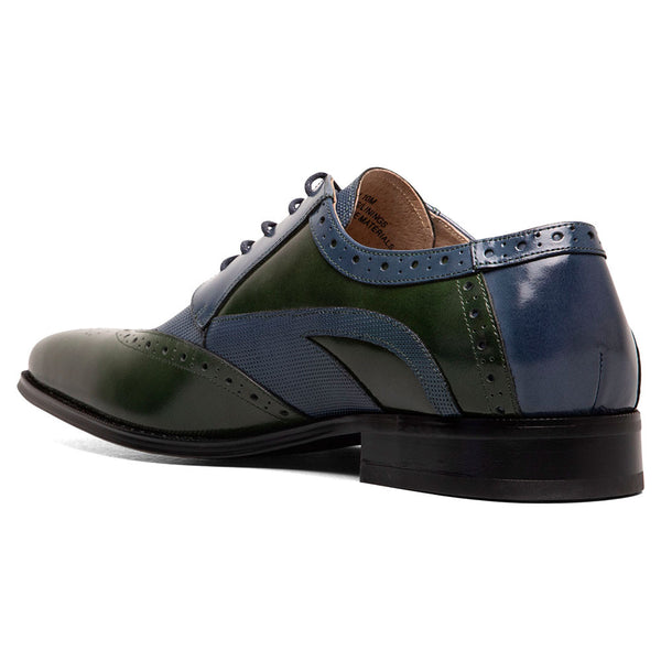 Stacy Adams Ivingale Olive/Navy Men’s Wingtip Oxford Shoes