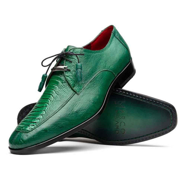 Marco Di Milano Andretti Dress Green Ostrich Leg Shoes