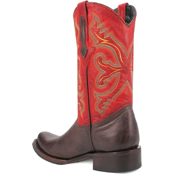 Dingo True Grit Brown and Red Snoot Toe Leather Western Boots