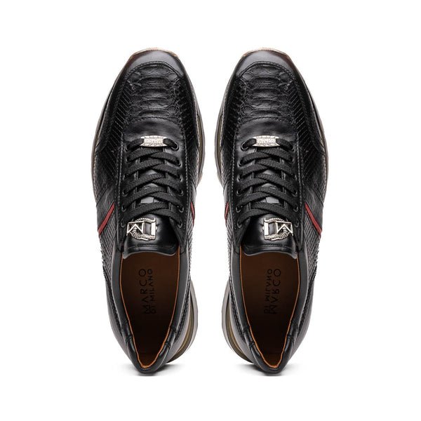 Marco Di Milano BRESCIA Black Python & Calfskin Sneakers