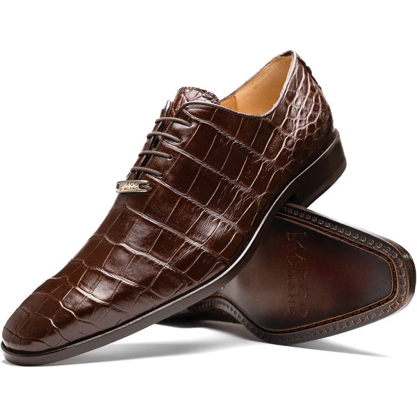 Marco Di Milano Bono Brown Alligator Dress Shoes