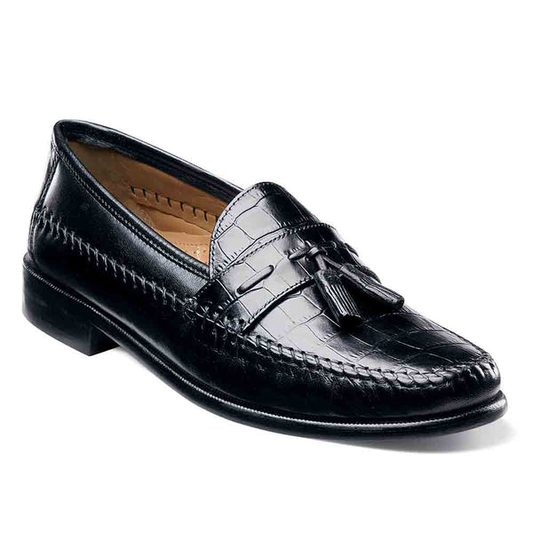 Florsheim Pisa Black Moc Toe Tassel Loafer