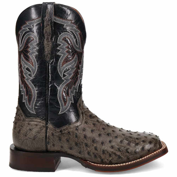 Dan Post Men’s Alamosa Grey/Black Full Quill Ostrich Boots