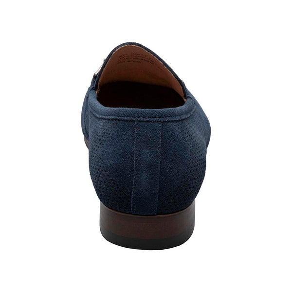 Stacy Adams Navy Suede WYDELL Moc Toe Bit Slip On