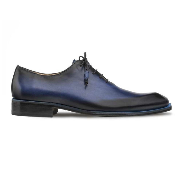 Mezlan Navy Asymmetric Plain Toe Oxford