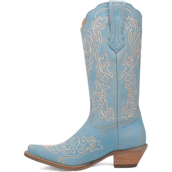 Dingo's Flirty N' Fun Blue Almond Toe Leather Boots