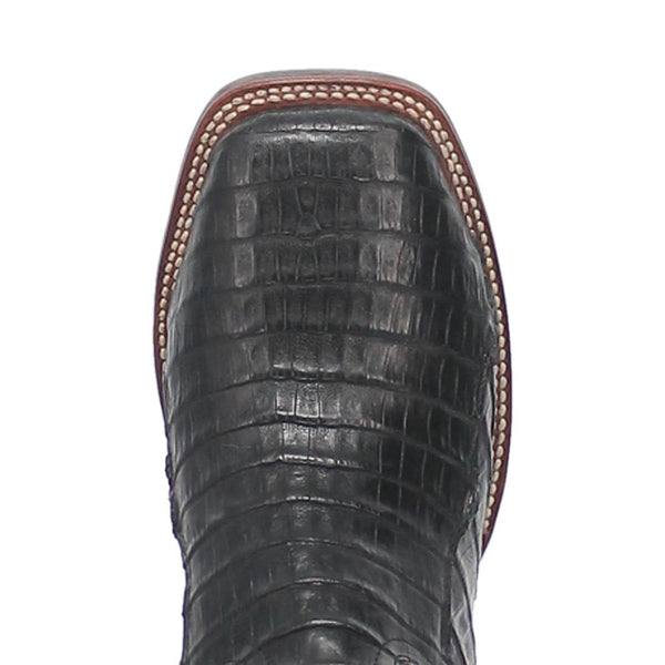 Dan Post Cowboy Certified Kingsly Caiman Square Toe Black Boot