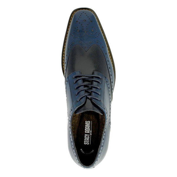 Stacy Adams Tinsley Cobalt & Navy Leather Wingtip Oxfords