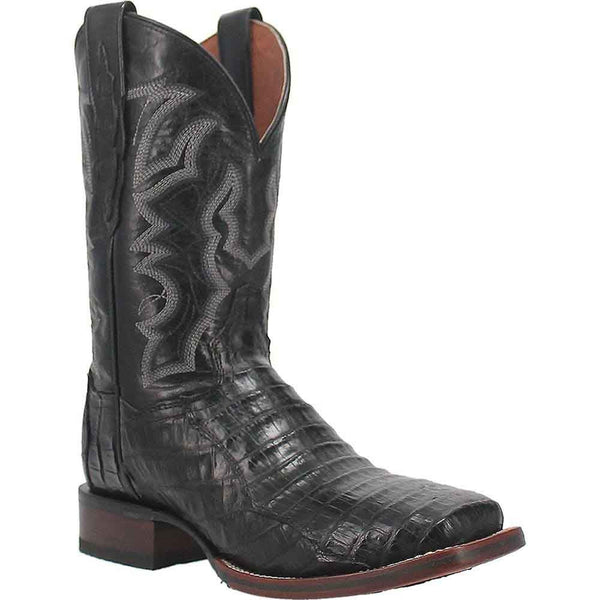 Dan Post Cowboy Certified Kingsly Caiman Square Toe Black Boot