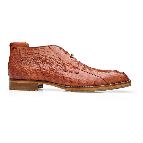 Belvedere Marcello Cognac Genuine Hornback Caiman Ankle Boots