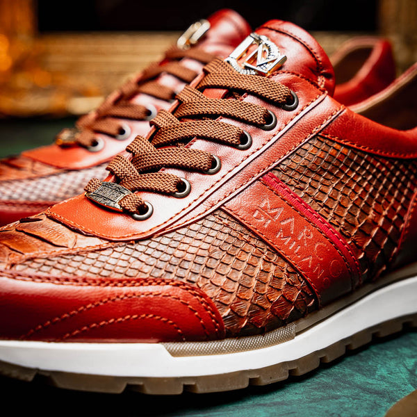 Marco Di Milano BRESCIA Cognac PYTHON Sneakers