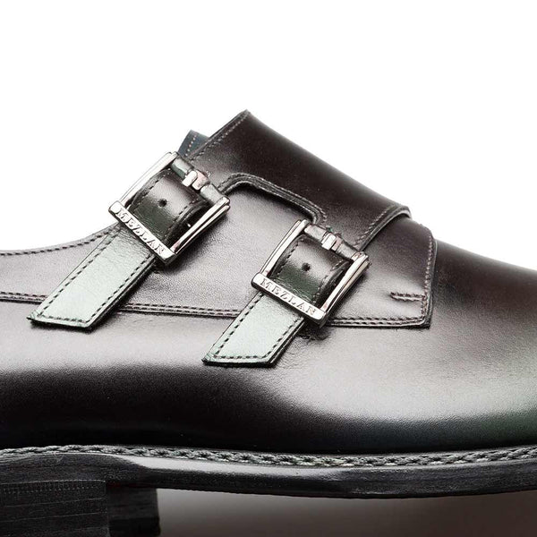 Mezlan Pintor Forest Bi-Tone Double Monk Strap Shoes