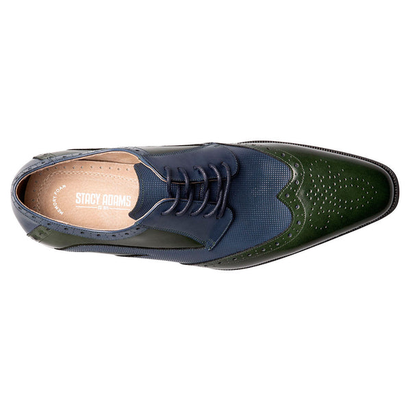 Stacy Adams Ivingale Olive/Navy Men’s Wingtip Oxford Shoes