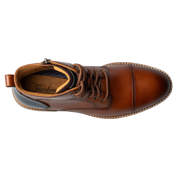 Florsheim Renegade Cap Toe Cognac Lace Up Boots