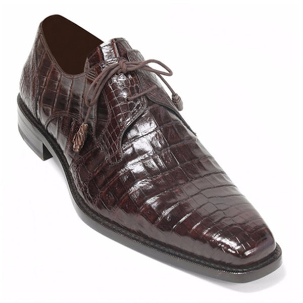 Mezlan Genuine Crocodile Brown Anderson Lace-Up