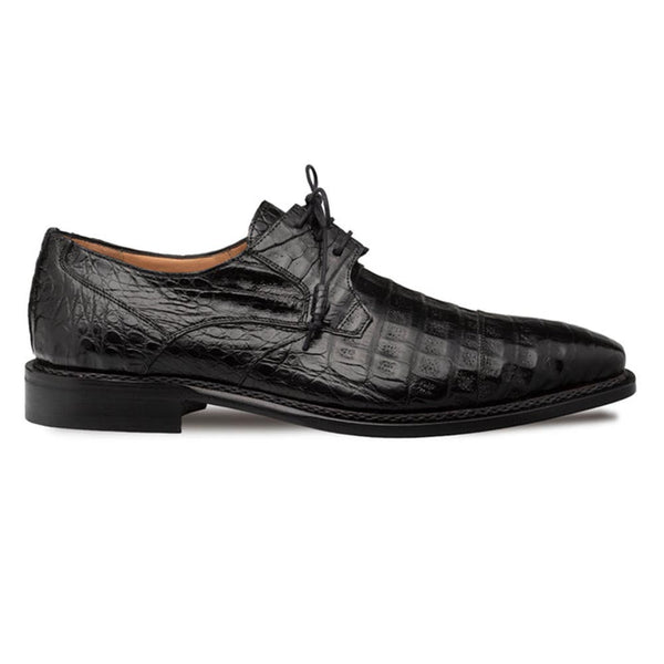 Mezlan Giovane Fuscus Cap Toe Derby Black Crocodile Shoes